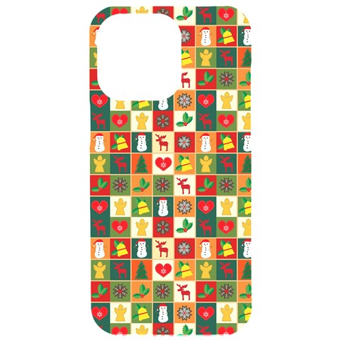 Template Christmas Pattern iPhone 15 Pro Max Black UV Print PC Hardshell Case from Front